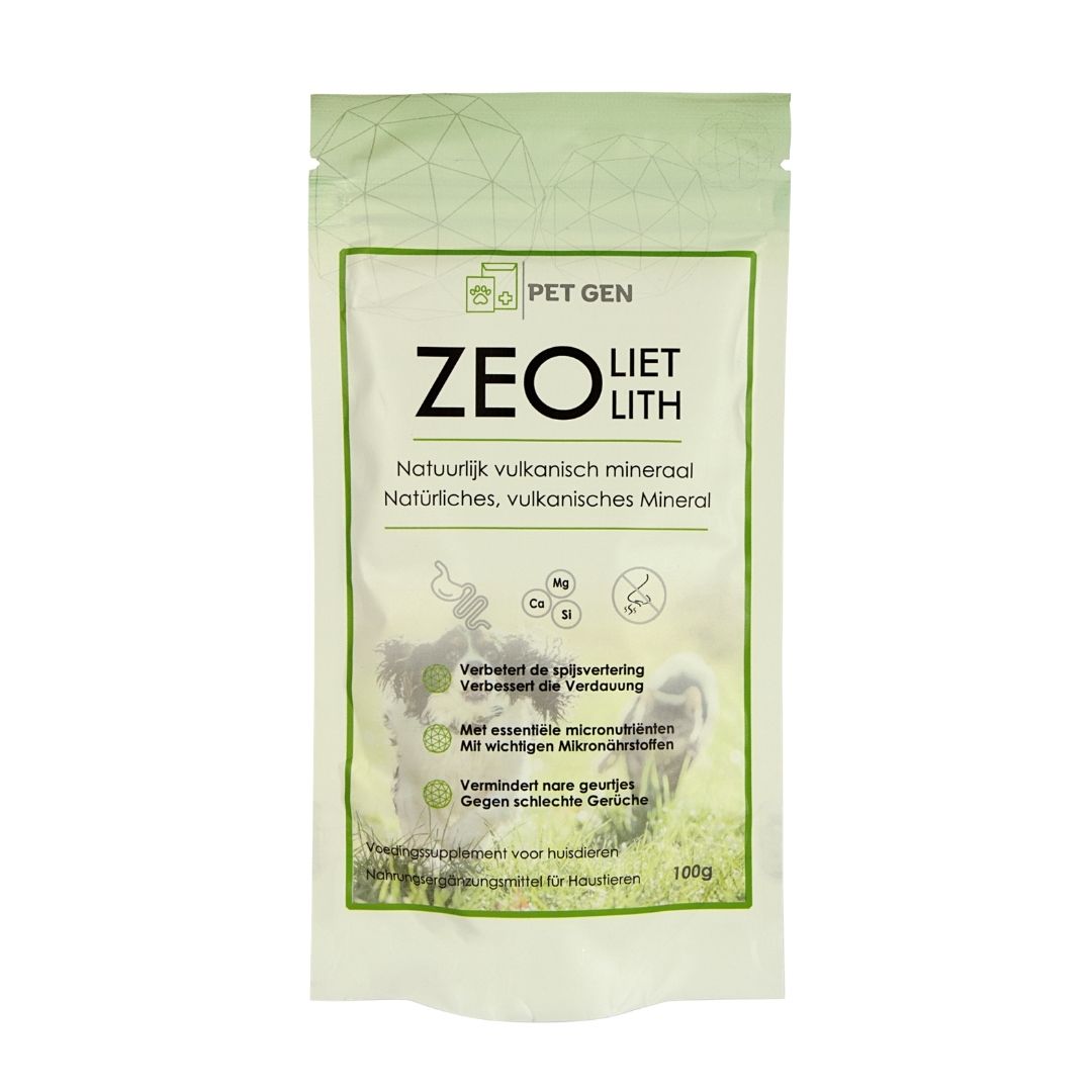 Hund und Katze mit ruhigem Bauch und gesunder Verdauung nach der Anwendung von Pet-Gen Zeolith: natürliche Unterstützung für Entgiftung, Darmgesundheit und regelmäßigen Stuhlgang.